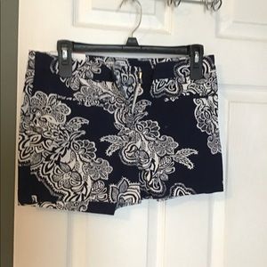 Navy/White Printed Shorts